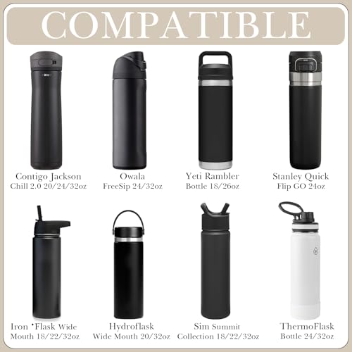 Linkidea Water Bottle Carrier with Strap Compatible with Owala FreeSip 24oz/32oz, Iron Flask Wide Mouth 32oz, Waterbottle Sling Bag Holder, Shoulder Strap with Phone Pocket (Beige) - color: Beige