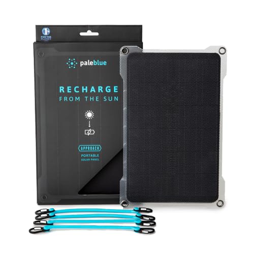 Paleblue Approach 1 Portable Solar Panel Charger – 7W Single Panel Foldable Solar Phone Charger with Dual USB Ports, Grip Cords & Stash Sleeve for Hiking, Camping, Backpacking & Off-Grid Power