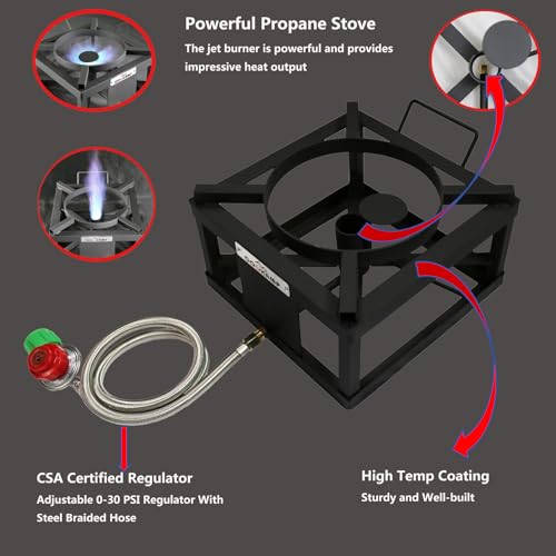 COOKAMP Propane Burner for Outdoor Cooking (Single Burner-Jet Burner) - size: Single Burner-Jet