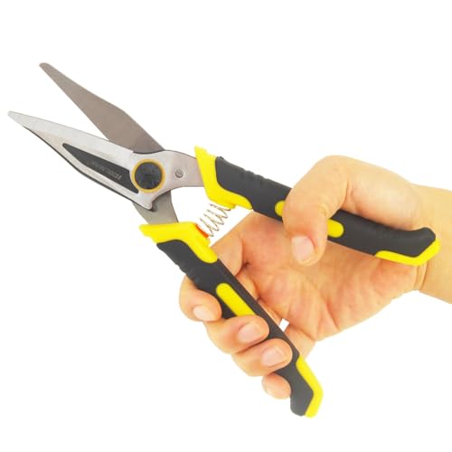 9 Inch Aviation Tin Snips, Metal Cutter | Comfort Grip and Stainless Steel Blades Multifunction Cutting of Cable Wires, Thin Iron, Cardboard - size: 9 Inch Straight Cut