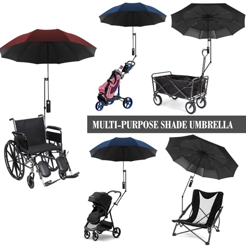 XLINGZA UPF 50+ Beach Umbrella with Adjustable Universal Clamp - style: Auto/L