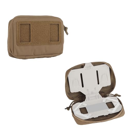 Tactical Plate Carrier Pouch Vest Attachments, Universal Molle Pouch for Foldable Navigation Phone Holder Board - color: TAN