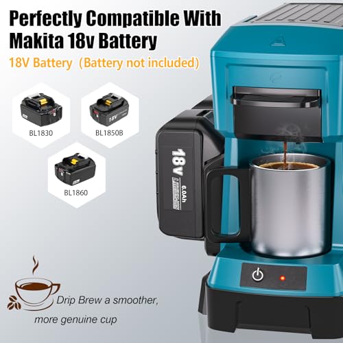 Taingwei Cordless Coffee Maker for Makita 18V Battery, Portable Drip Coffee Maker with Electric Coffee Grinder for RV, Camping, Travel, Car, Hiking (Battery Not Included) - style: For Makita Battery
