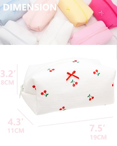 PAZIMIIK Cozy Makeup Bag for Women,Zipper Cosmetic Pouch,Gauze Cherry - color: Gauze Cherry