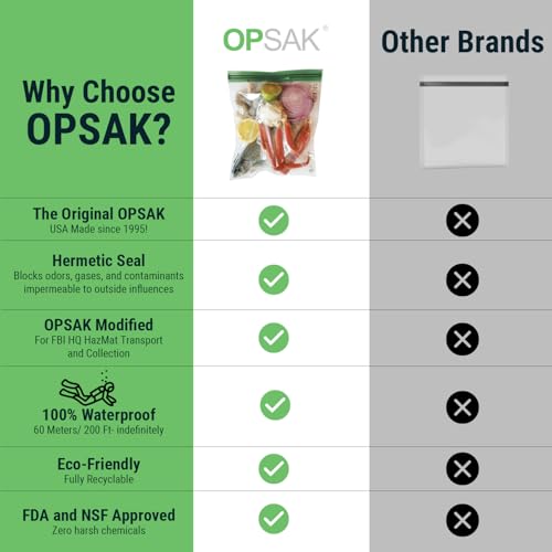 LOKSAK - OPSAK Odor Proof Dry Bags for Backpacking, Hiking and Storage- Resealable and Reusable Storage Bags (2 Pack - 12 Inch x 20 Inch) - size: 12 x 20 inch - 2 pack