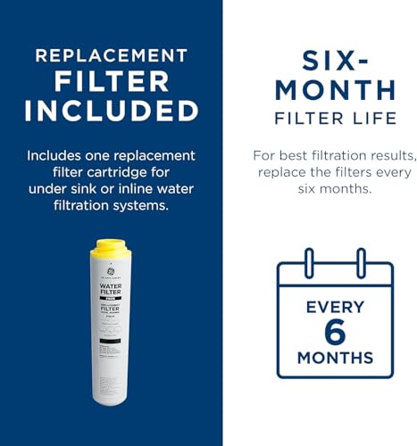 GE Icemaker & Refrigerator System, Exterior Connection, Ice for Beverages, Reduce Chlorine Taste & Odor for Better Water, Replace Every 6 Months, GXRLQK - size: 1 Count (Pack of 1), style: GXRLQK