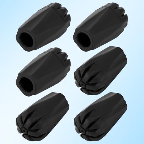 6pcs Trekking Pole Tips, Replacement Walking Stick Tips Sticks Anti-Slip Shock Absorption Durable Wear-Resistant Universal Fit for Canes Hiking Sticks Outdoor Mountaineering
