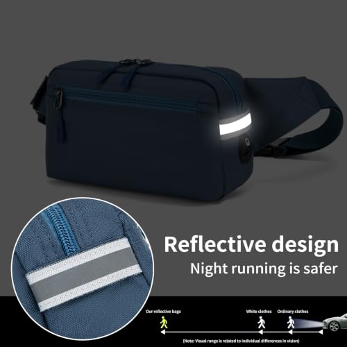 Mini Hiking Waist Bag, 3-Pocket 1.7L RFID Blocking Fanny Pack for Men Women - color: Blue