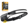 LED Headlamp Rechargeable, 230° Wide Beam Headlight with Motion Sensor, 90° Rotation and Removable Head Lights for Forehead, 5Mode Head Lamp for Adults, Camping Essentials Gear for Hiking - size: 1 Pack