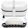Travel Soap Box,soap Bar Holder Dish Container Case with Soap Bag & Silicone Band,Strong Sealing Leak Proof Portable,Best for Bathroom/Camping/Gym/Business Trip (White) - color: White