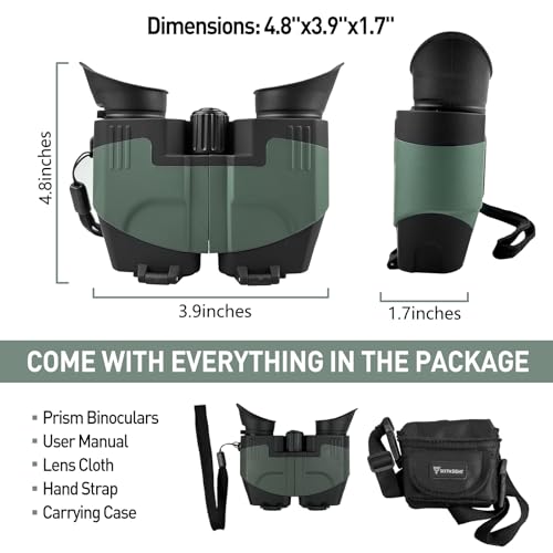 8x21 Compact Binoculars for Adults, Lightweight Binoculars with Large View, BaK-4 Prism Binocular for Bird Watching Hunting Travel Cruise Ship Hiking Sports Concert, Pocket-Size - size: 8x21