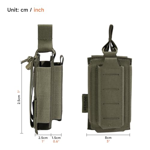 EXCELLENT ELITE SPANKER Tactical Open-Top Single/Double/Triple Molle Mag Pouch for Pistol Mag Pouch Tactical Bag Accessories Holder - color: Ranger Green