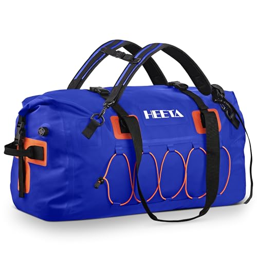 HEETA Waterproof Duffel Bag Travel Motorcycle Dry Bag Backpack 60L/80L/110L - color: Navy Blue, size: 60L