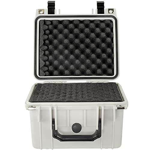 Eylar Small 10.62" Deep Gear, Equipment, Hard Camera Case Waterproof with Foam TSA Standards (White) - color: White