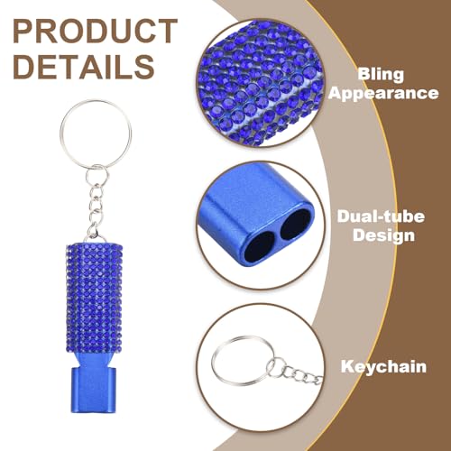PATIKIL Emergency Whistle with Keychain, Bling Safety Survival Whistles Rescue Signaling Loud - color: Navy Blue