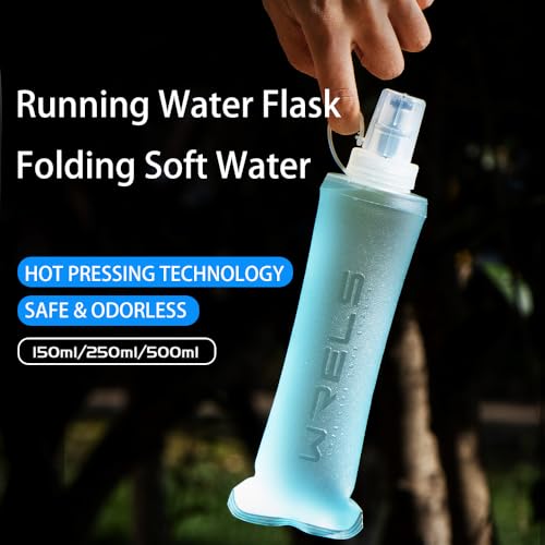 Soft Flasks Running Water Flask Folding Soft Water Bottles Small for Outdoor Sports Hiking Hydration Pack 5oz/8oz/17oz(WHITE,8oz) - color: White, style: 250ml/8oz