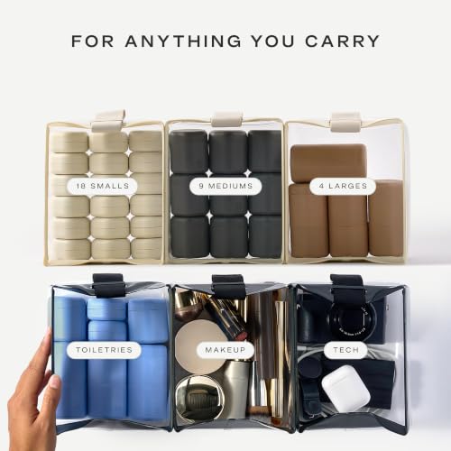 Cadence Parcel - Clear Travel Kit with Zipperless Magnetic Closure - Rose, Medium - Durable, Leak-Resistant and TSA Approved Toiletry Bag - Modular Organization - Recycled TPU (1 Qt) - color: Rose, size: Medium