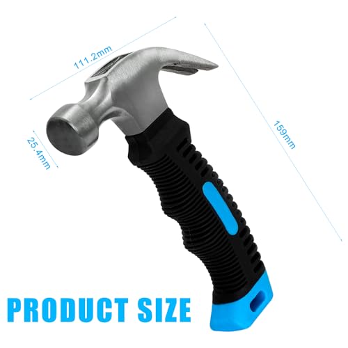 Claw Hammer Small Hammer 8oz Camping Hammer Comfortable Hammers Tools Stubby Hammer with Anti-Slip Handle for Women DIY Craft Industry Indoor Outdoor Using - size: Approx 8 ounce