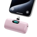 Mini Portable Charger USB C Power Bank,Upgraded 5000mAh PD Fast Charging Battery Pack Built-in USB-C Connector Travel Essential for iPhone17/17Pro/17Pro Max/Air/16 Plus/16Pro Max/15 Series,Android etc - color: Pink