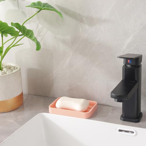 MicoYang Silicone Kitchen Sink Organizer Tray for Multiple Usage,Easy Clean Sponges Holder for Kitchen Bathroom Counter or Sink,Dish Soap Dispenser,Scrubber,Bottle,Cup Pink 4.9”x 3.2” - color: Pink, size: 4.9" x 3.2" x 0.7"