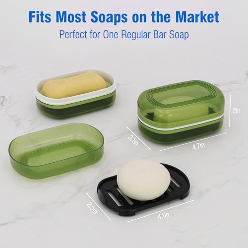 AIMAIAIMAI Soap Holder - Portable Travel Soap Case with Draining Layer - Perfect for Bathroom, Gym, Camping, Traveling (Green) - color: Green Style a