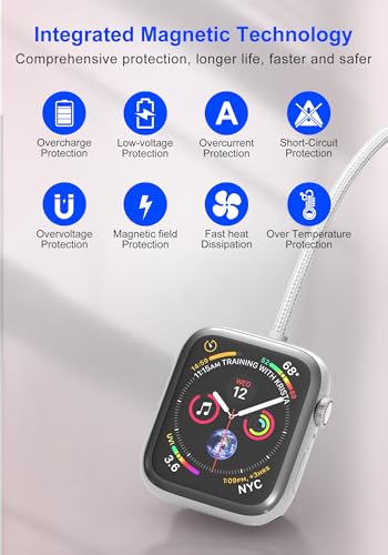100W Multi Charging Cable for Apple Watch, 4-in-2 Charger Cord with Type C/Lightning/Micro USB/Magnetic iWatch Charger for iPhone 17-12, MacBook, iPad, Samsung, 10FT RV & Travel Essentials