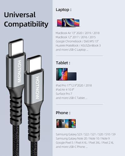 USB C to USB C Cable, 3FT 3 Pack, C to C Cable Fast Charging 65W Cord - color: Black, size: 3FT