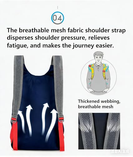 levayhill 16L Foldable Hiking Backpack,Small Packable Daypack,Navy Blue | Lightweight ,Outdoor Collapsible Rucksack,Ultralight Folding Back Pack, Water Repellent, Men Women Travel Gym, Easy Carry-on - color: Navy Blue