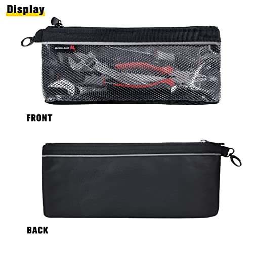 IRONLAND Zipper Pouches, Small Tools Bag, Waterproof Mesh Pouches, Tool Zipper Pouch, Travel Pouch, Clear Cosmetic Bag Case 4 Pack - size: 4 Pack Combo Pro+