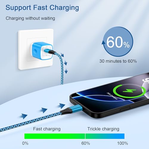 Samsung S25 Edge Fast Charging Cord USB C Braided Charger Cable 3.1A 10FT Long Type C Power Cord for Samsung Galaxy S26 S25 Ultra Z Fold 7/6/Z Flip 7/6 A17 A16 A36 A56 A15 S24 FE S23 S22 S21 S20 S10 - color: Blue