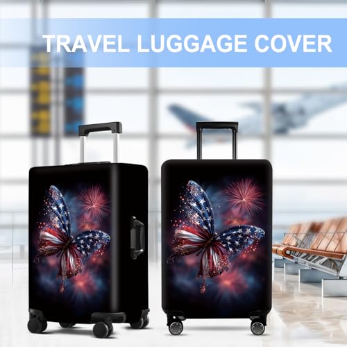 Butterfly Luggage Cover Washable Suitcase Cover Protector Fit 32-34 Inch Luggage Durable Travel Bag Cover with Zipper Closure XL - color: butterfly, size: XL(32-34inch suitcase)
