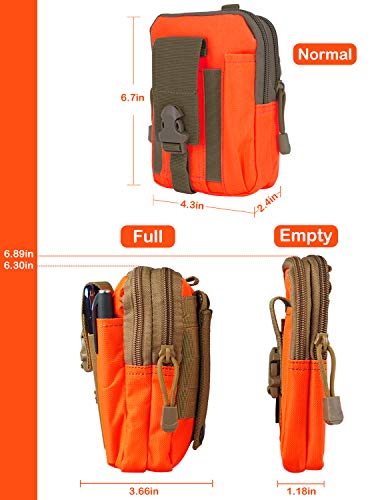 Utility Pouch Gadget Belt Waist Bag with Cell Phone Holder for Compact Carry Waist Pack - color: 2.Orange