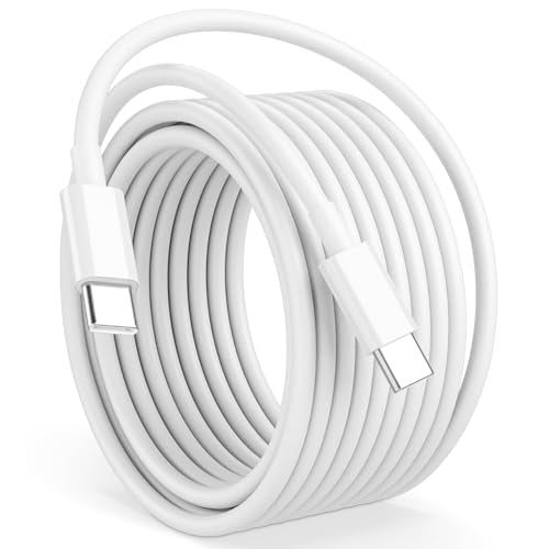15FT USB C to USB C Cable, Long 60W USBC to USBC Cord Fast Charging | Extra Long Type C to Type C Cable for iPhone 17 16 15 Pro Plus Pro Max,Galaxy S26/S25/S24,iPad Pro/Air,MacBook Pro/Air, White - color: White, size: 15ft