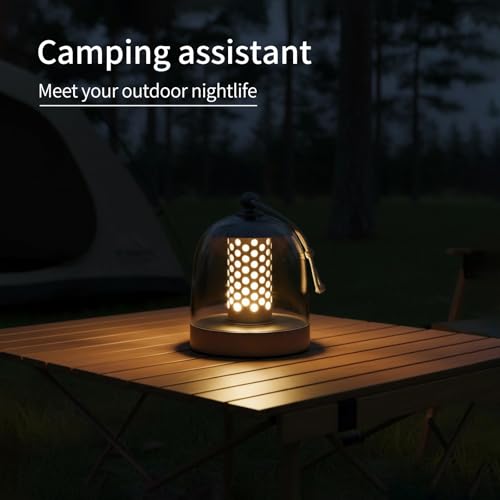 Camping Lantern, IPX4 Waterproof Touch Control LED Night Light, USB Rechargeable & Long Lasting Battery, Portable Hanging Tent Lamp for Outdoor Camping Hiking Backpacking,Silver Gray - color: Gray