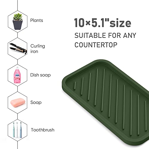 Silicone Sponge Holder-Large Thick Durable 10" Sink Organizer Tray-Kitchen - color: G-ge, size: 10x5.1inch