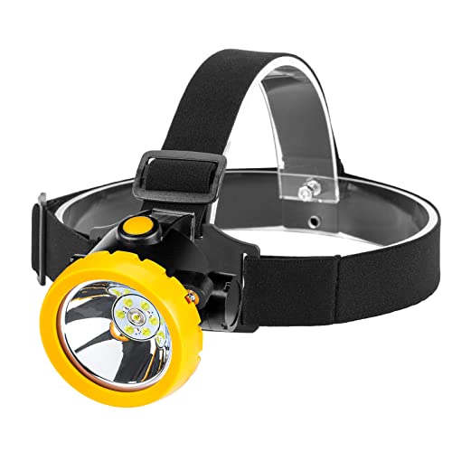Rechargeable LED Mining Headlamp for Hard Hat Helmet, Explosion-Proof Waterproof Miner Headlight with Clip, Coal Mining Flashlight for Hunting, Fishing, Camping, Construction, Caving, Repair - color: BK2000-Black
