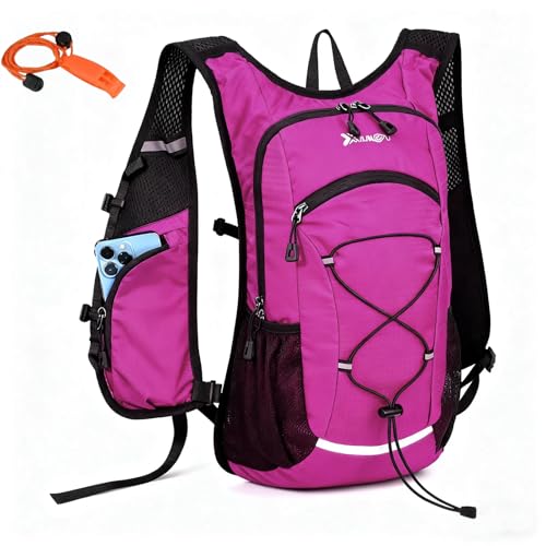 DOJUNS Hiking Backpack Lightweight Travel Backpack 20L Waterproof Hiking Daypacks Camping Backpack for Men Women (rose red) - color: Rose Red