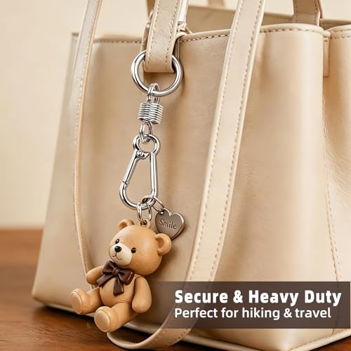 Zipper Clips Anti Theft, 6 Pcs Zipper Locks for Backpacks, Double Opening Antitheft Spring Carabiner Clasps for Travel Purse Luggage Suitcase Handbags Keys(Silver) - color: Silver