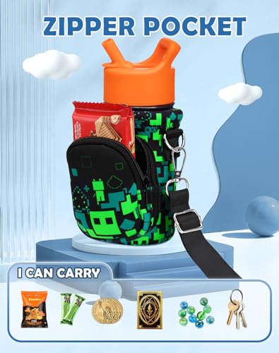 Miss Adola Kids Water Bottle Carrier, 10-18 Oz - color: Green World
