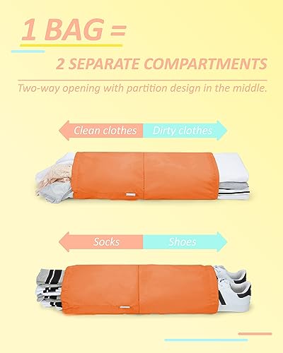 BAGSMART Compression Packing Cubes for Travel Essentials - color: Sunset Orange, size: Set of 6