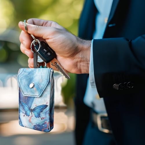 Tissue Bag,Blue Butterfly Portable Travel Tissue Pouch Canvas Tissues Purse Pocket for Wallet Coin Travel Bag - color: Blue Butterfly
