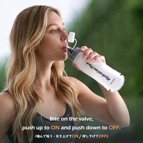 TRIWONDER TPU Collapsible Flask BPA-Free Soft Folding Water Bottles for Hydration Pack - Ideal for Running Hiking Cycling Climbing (500ml/16.9oz - White) - color: 500ml/16.9oz - Y - White