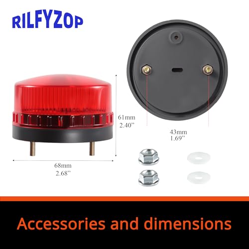 Industrial Round Beeper Warning Light D-5061-J Red AC 110V-120V 75dB Steady - color: Red Steady, style: 110V