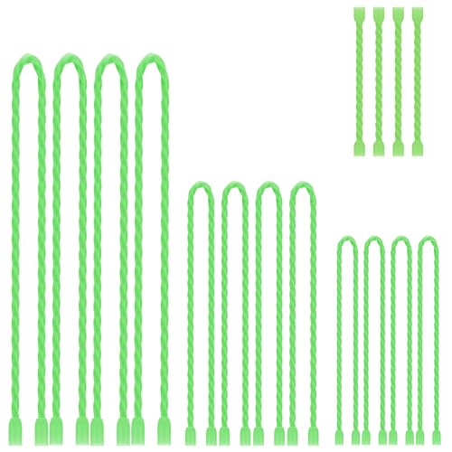 16Pcs 3-24inch Silicone Cable Ties Reusable Steel-Core Silicone Twist Cable Tie Straps for Bundling and Organizing Colorful Bendable Holder Strap for Indoor and Out All Purpose, Bright Green - color: Bright Green, size: 3-24 Inch