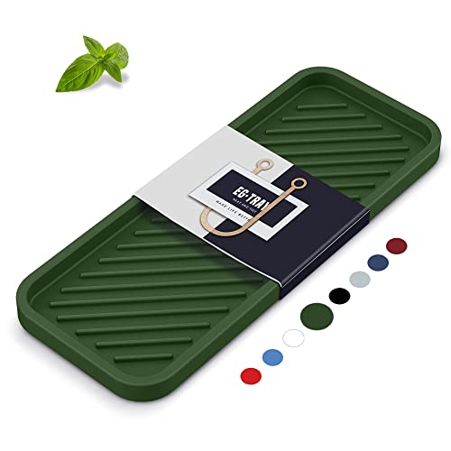 Silicone Sponge Holder, Kitchen Sink Organizer Tray（Green） - color: G-ge, size: 9.3x3.6inch