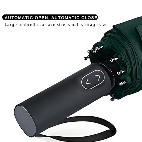 MRTLLOA Compact Golf Umbrella, 10 Ribs Vented Windproof Travel | 49/54/62 Inch Large Oversize, Double Canopy, Quick-Dry Fabric, Lightweight, Umbrellas for Rain - color: Green, size: 62 Inch