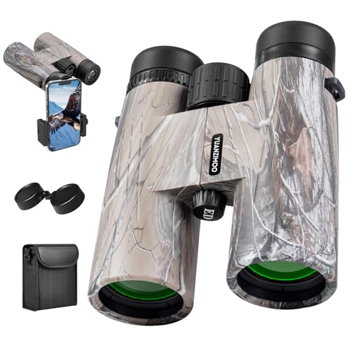 12x42 HD Binoculars for Adults High Powered Binoculars with Upgraded Phone Adapter Compact Binocular with Low Light Night Vision for Bird Watching Hunting Outdoor Sports Concerts Camo - color: Camo