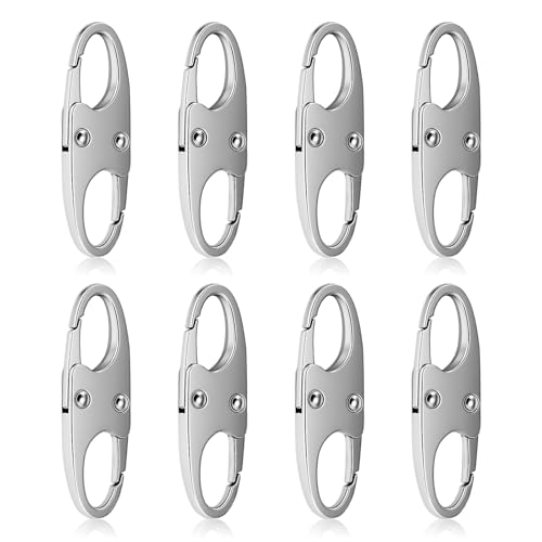 8 Pcs Lpuioey Anti Theft Zipper Clips, Double Opening Small Carabiner Clips, Zinc Alloy Zipper Pull Replacement for Backpack, Luggage, Purse, Suitcase, Travel Essentials & Security Accessories, Silver - color: Silver(8)