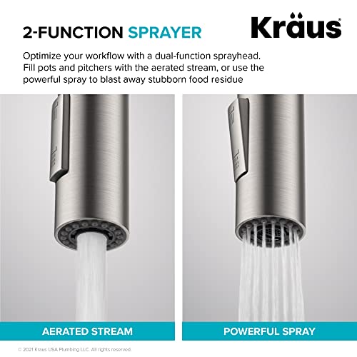 KRAUS Spot Free Stainless Steel Pull Down Kitchen Faucet KPF-2620SFS - color: Spot-Free Stainless Steel, style: Pull Down Faucet