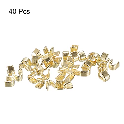 uxcell 40Pcs Zipper Slider Retainers, #3 U Shape Top Stoppers for Bags Coats Jackets Closed-end Zippers Replacing, Light Golden - color: Light Golden, size: #3